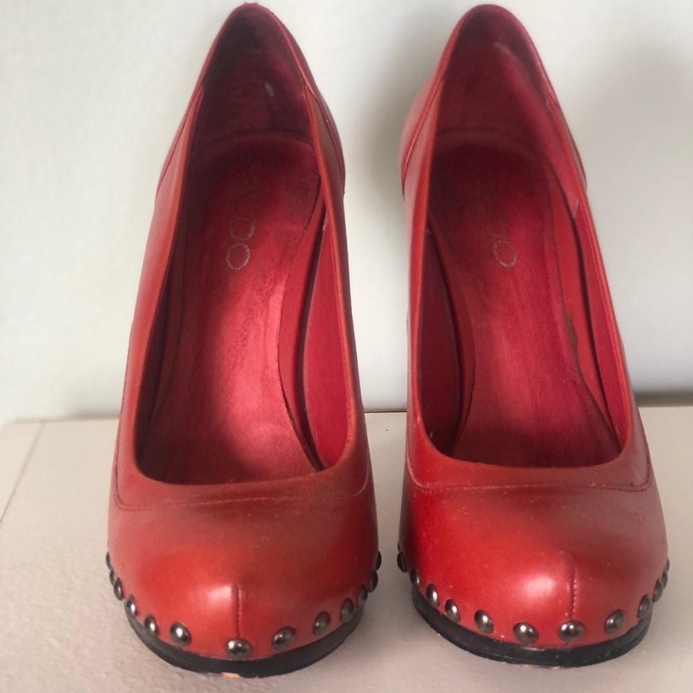 Aldo Red Studded Pumps